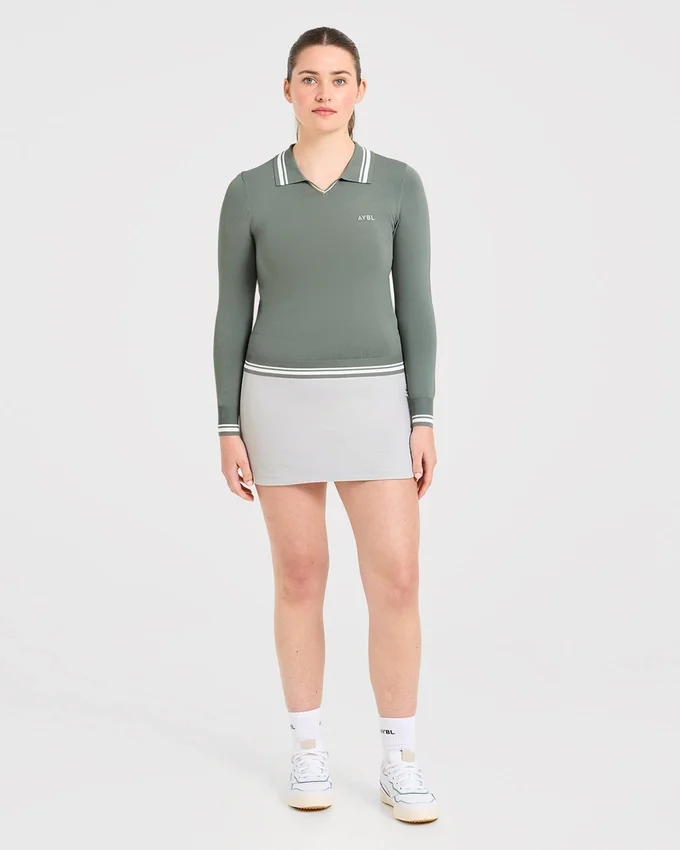 Classic Knitted Long Sleeve Polo