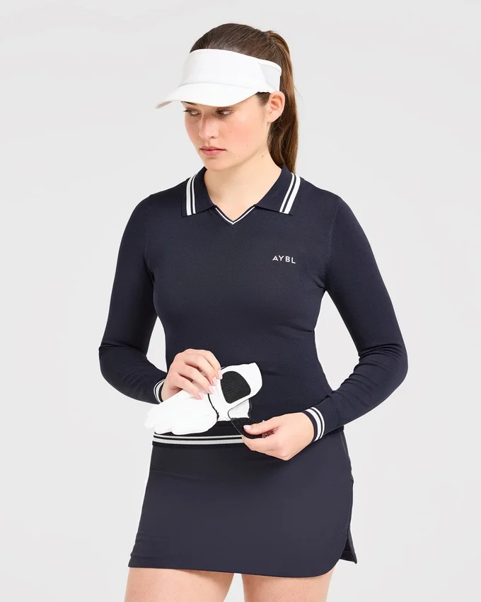 Classic Knitted Long Sleeve Polo