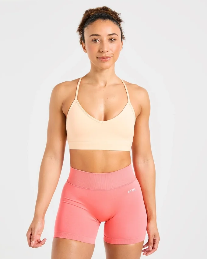 Essential V Neck Strappy Sports Bra