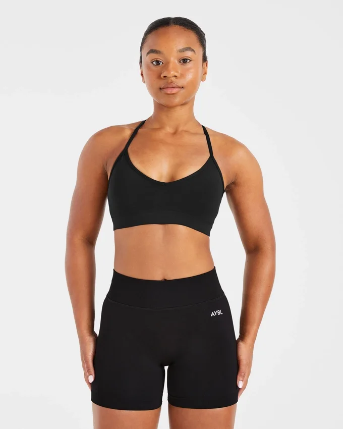 Essential V Neck Strappy Sports Bra