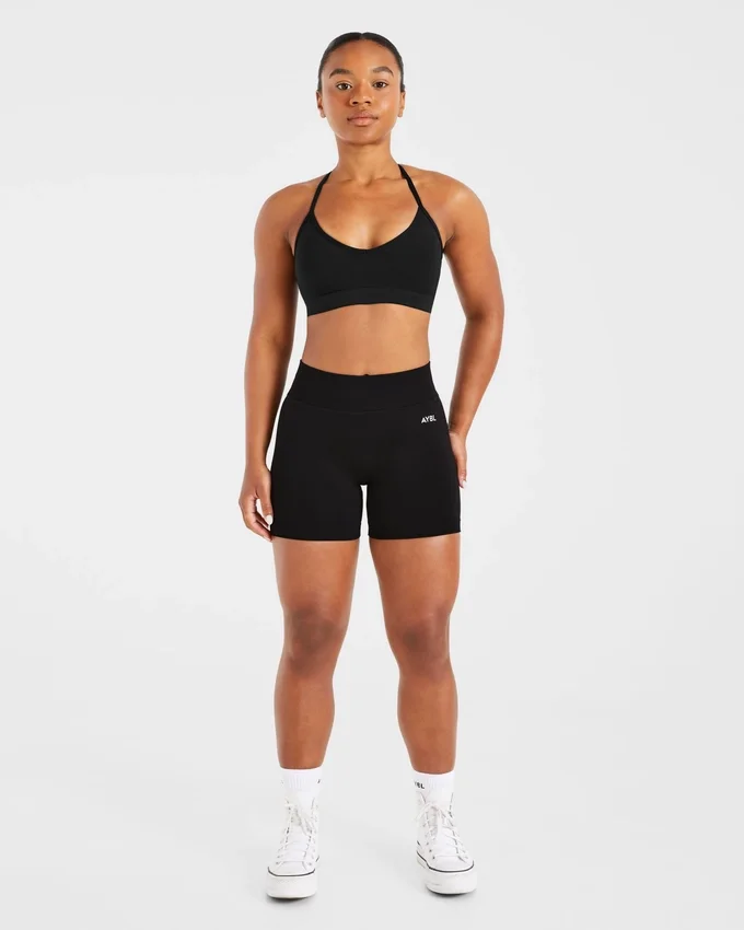 Essential V Neck Strappy Sports Bra