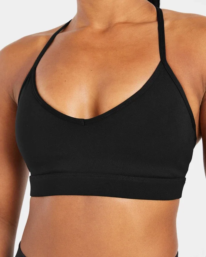 Essential V Neck Strappy Sports Bra