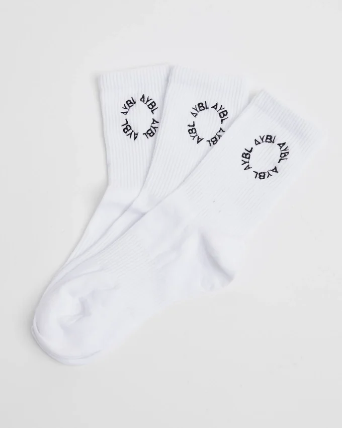 Everyday Embroidered Crew Socks (3 Pack)