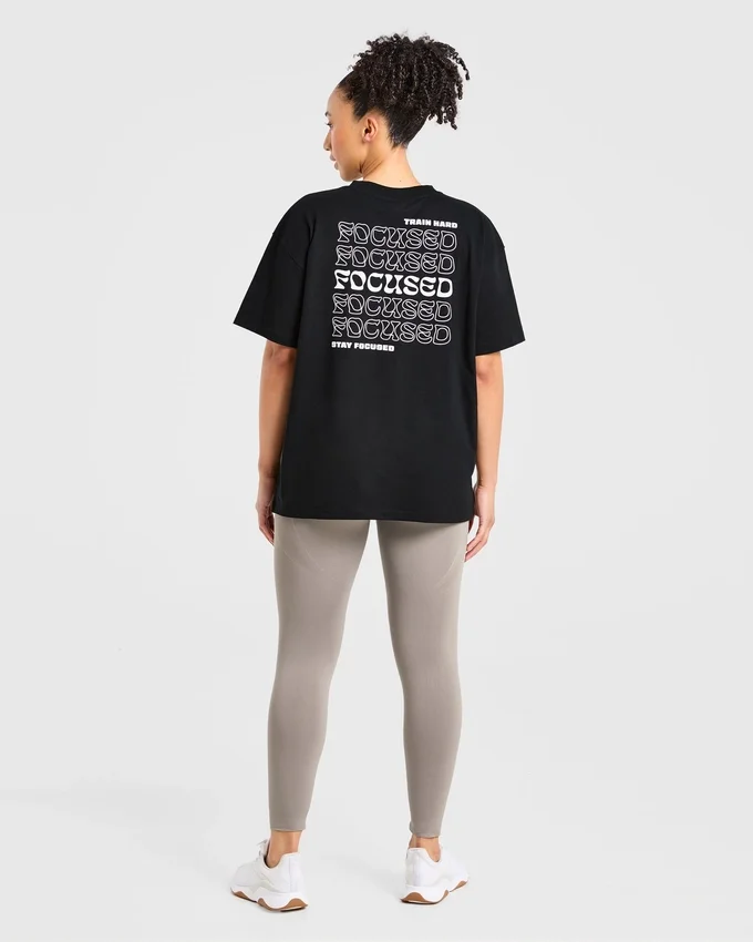 Focused Wavy Oversized T Shirt
