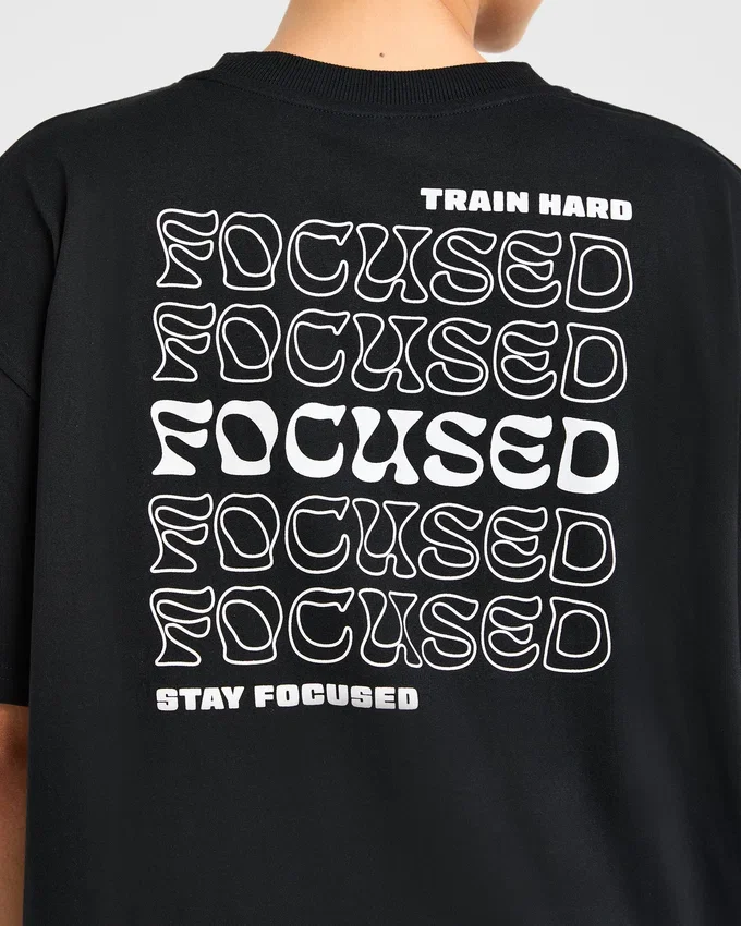 Focused Wavy Oversized T Shirt