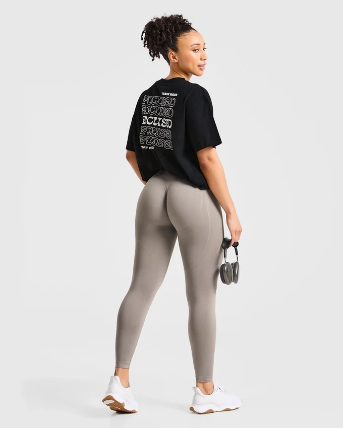 Focused Wavy Oversized T Shirt