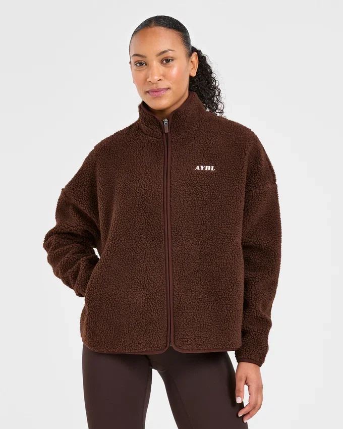 Oversized Zip Up Fleece Jacket