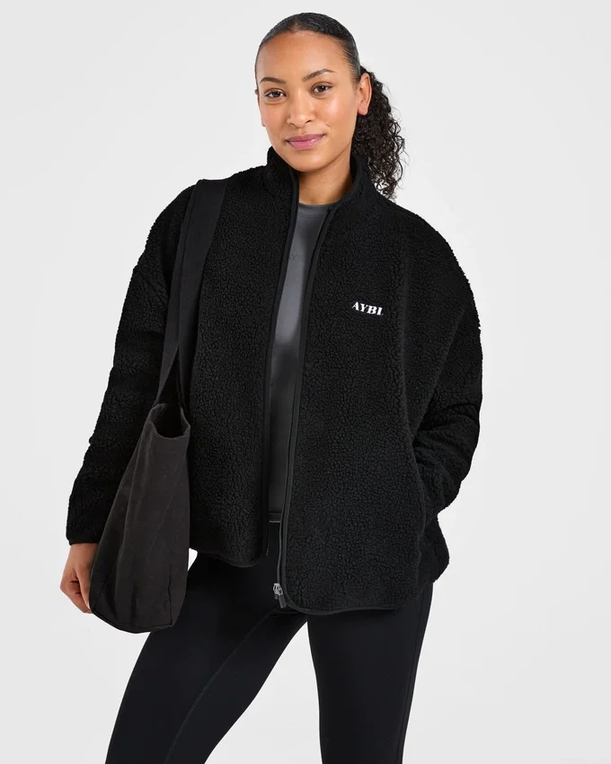 Oversized Zip Up Fleece Jacket