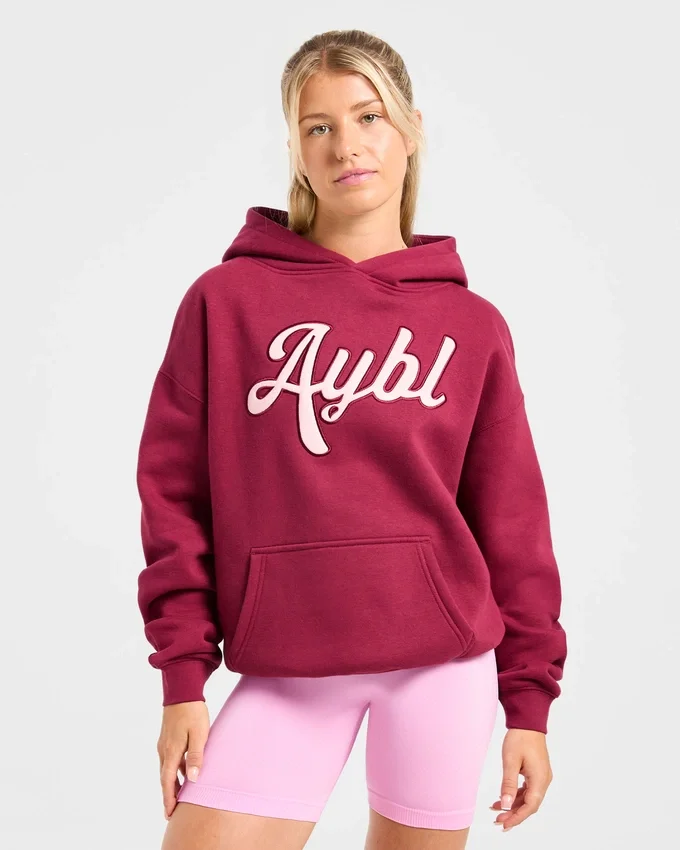 Script Embroidered Oversized Hoodie