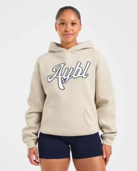 Script Embroidered Oversized Hoodie