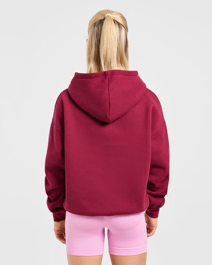 Script Embroidered Oversized Hoodie