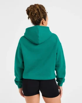 Script Embroidered Oversized Hoodie