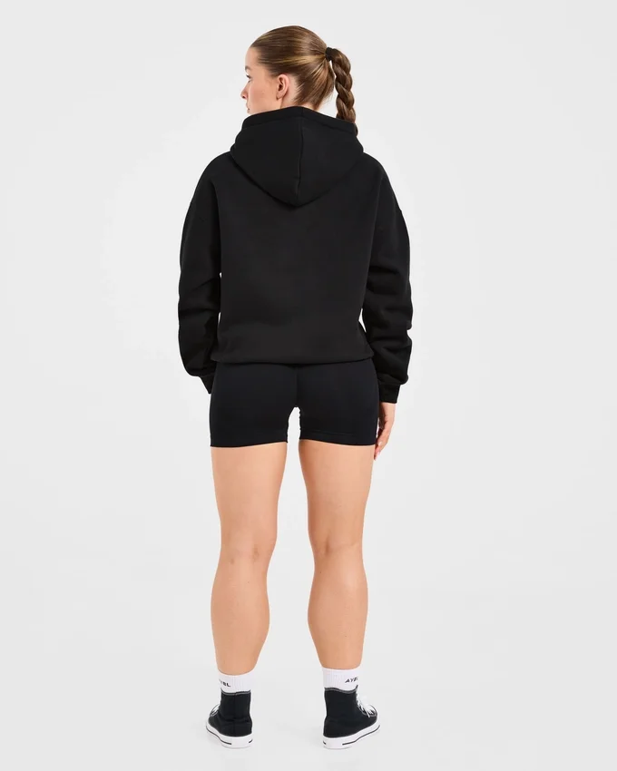 Script Embroidered Oversized Hoodie