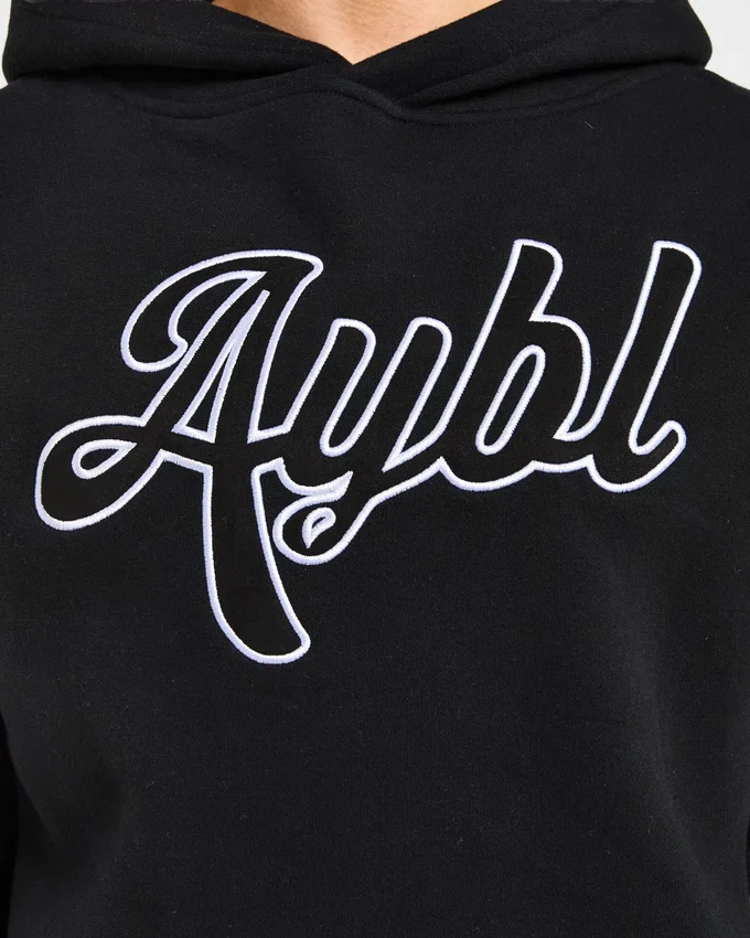 Script Embroidered Oversized Hoodie