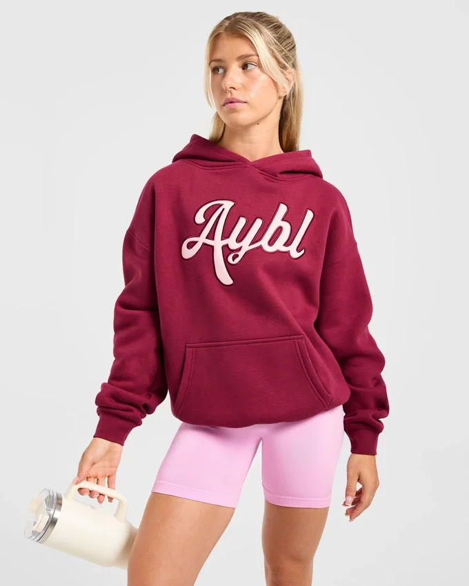 Script Embroidered Oversized Hoodie