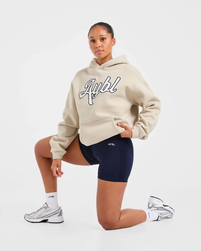 Script Embroidered Oversized Hoodie