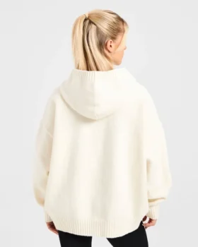 Varsity Minimal Logo Oversized Knitted Hoodie