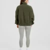 Varsity Oversized Fleece Zip Up Jacket
