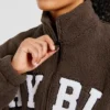 Varsity Oversized Fleece Zip Up Jacket