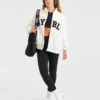 Varsity Oversized Fleece Zip Up Jacket