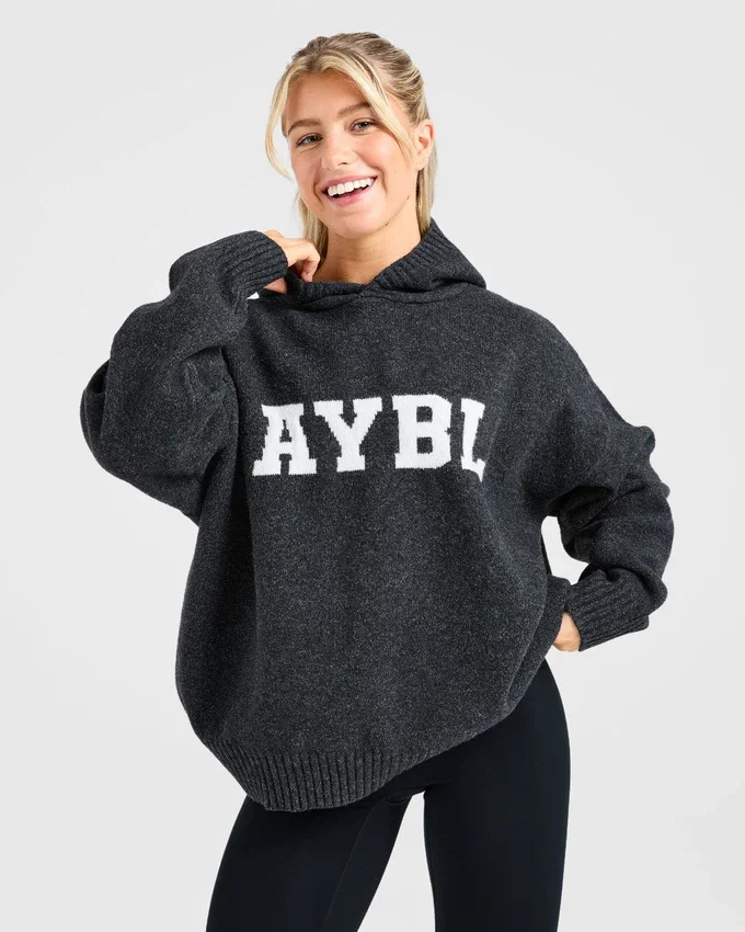 Varsity Oversized Knitted Hoodie