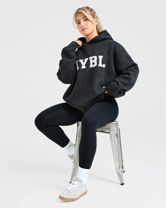 Varsity Oversized Knitted Hoodie